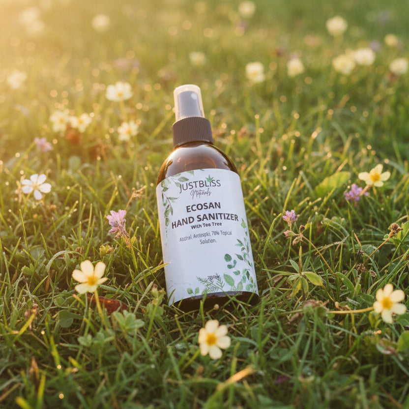 EcoSan 70% Alcohol Hand Sanitizer – Plant-Based with Tea Tree Oil - JUSTBLiSS Naturals