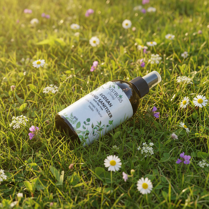 EcoSan 70% Alcohol Hand Sanitizer – Plant-Based with Tea Tree Oil - JUSTBLiSS Naturals