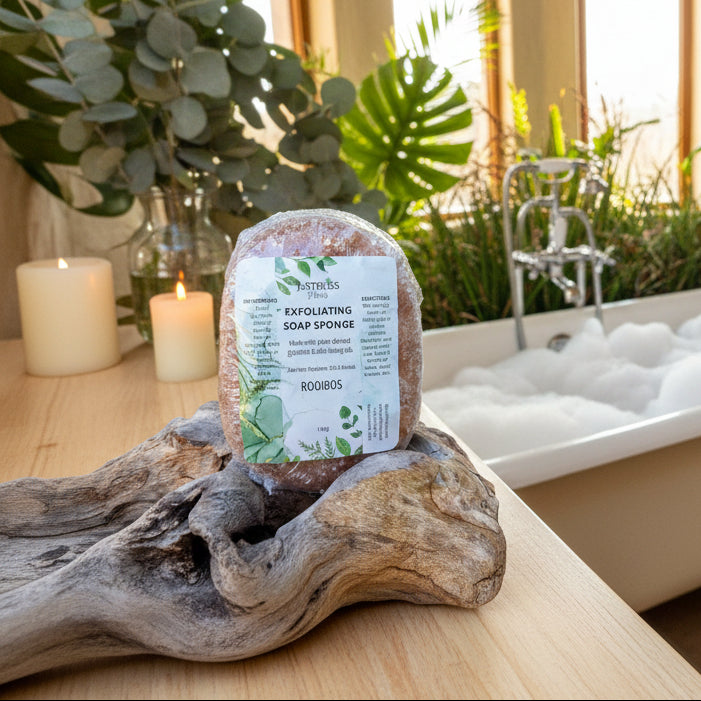 Exfoliating Soap Sponge – Plant-Based Glycerin Cleanser for Glowing Skin - JUSTBLiSS Naturals