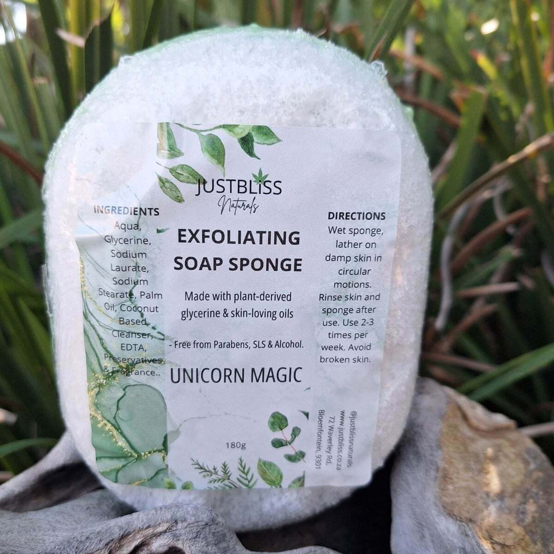 Exfoliating Soap Sponge – Plant-Based Glycerin Cleanser for Glowing Skin - JUSTBLiSS Naturals