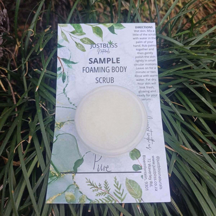 Foaming Body Scrub Sample – Plant-Based Exfoliation for Radiant Skin - JUSTBLiSS Naturals