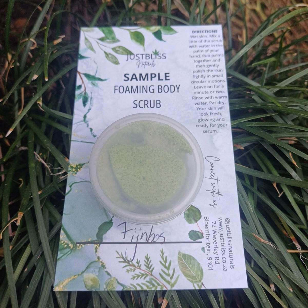 Foaming Body Scrub Sample – Plant-Based Exfoliation for Radiant Skin - JUSTBLiSS Naturals