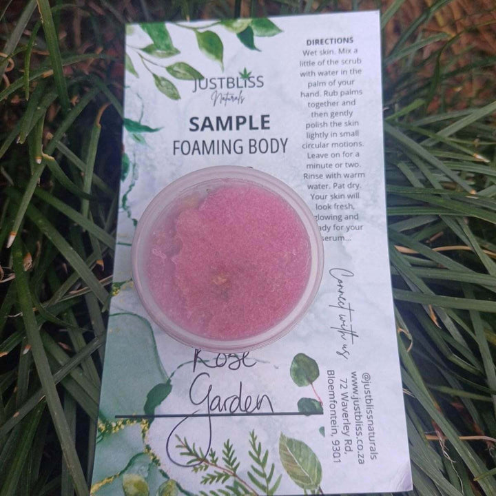 Foaming Body Scrub Sample – Plant-Based Exfoliation for Radiant Skin - JUSTBLiSS Naturals