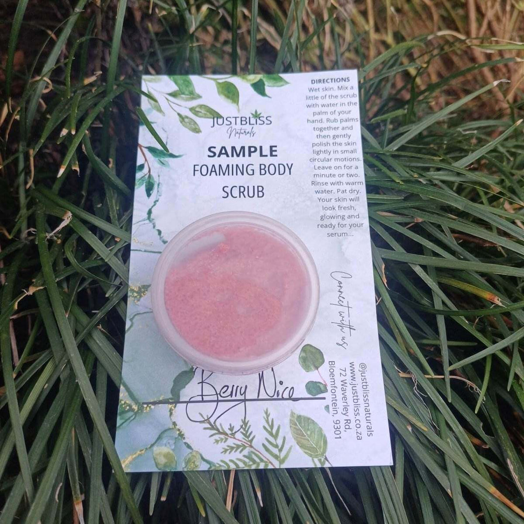 Foaming Body Scrub Sample – Plant-Based Exfoliation for Radiant Skin - JUSTBLiSS Naturals
