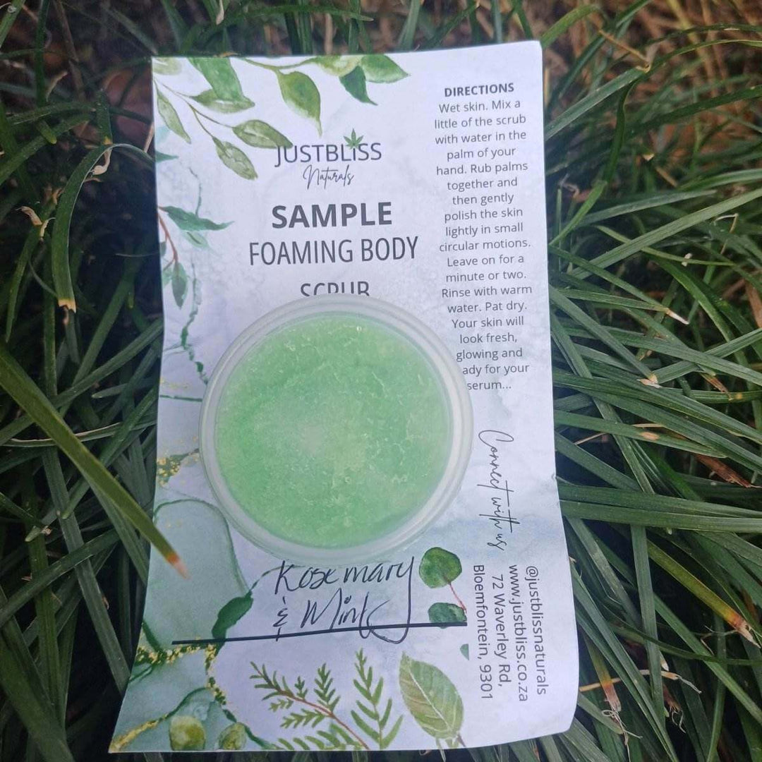 Foaming Body Scrub Sample – Plant-Based Exfoliation for Radiant Skin - JUSTBLiSS Naturals