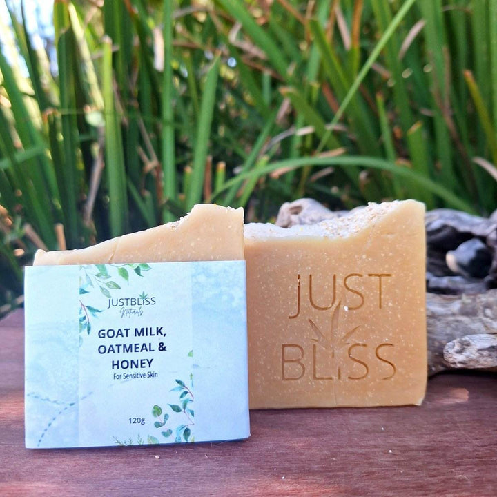 Goat Milk, Oatmeal &amp; Honey Soap Bar – Ultra-Moisturizing Gentle Care - JUSTBLiSS Naturals