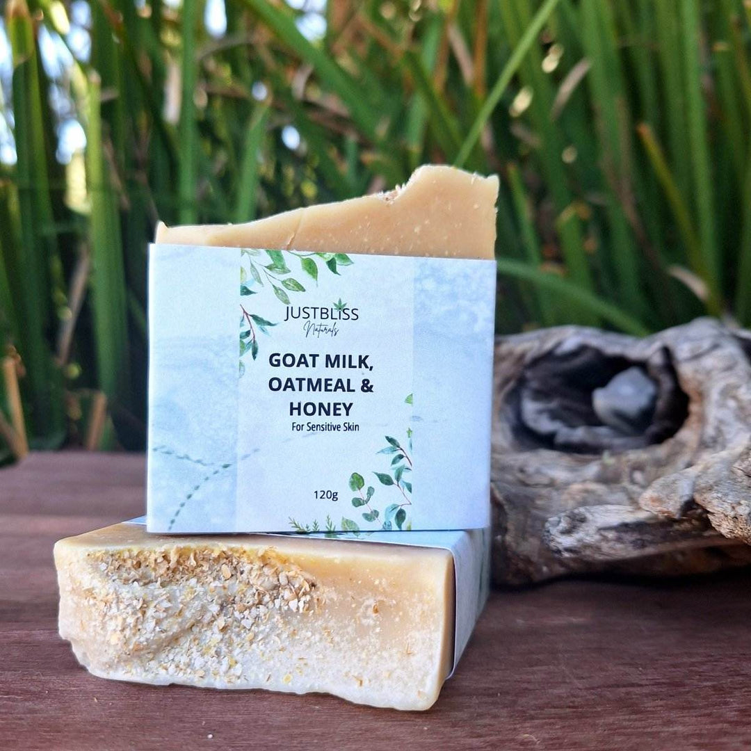 Goat Milk, Oatmeal &amp; Honey Soap Bar – Ultra-Moisturizing Gentle Care - JUSTBLiSS Naturals