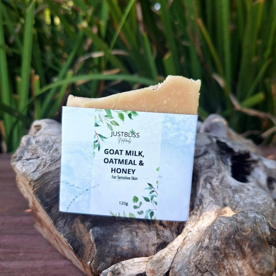 Goat Milk, Oatmeal &amp; Honey Soap Bar – Ultra-Moisturizing Gentle Care - JUSTBLiSS Naturals