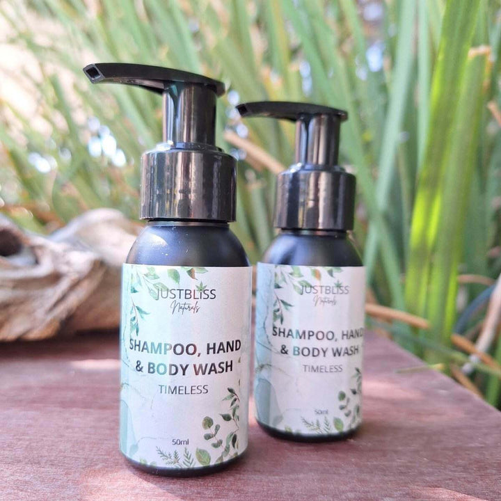 Hand &amp; Body Wash Travel Size (50ml) – Gentle Plant-Based Cleanser - JUSTBLiSS Naturals