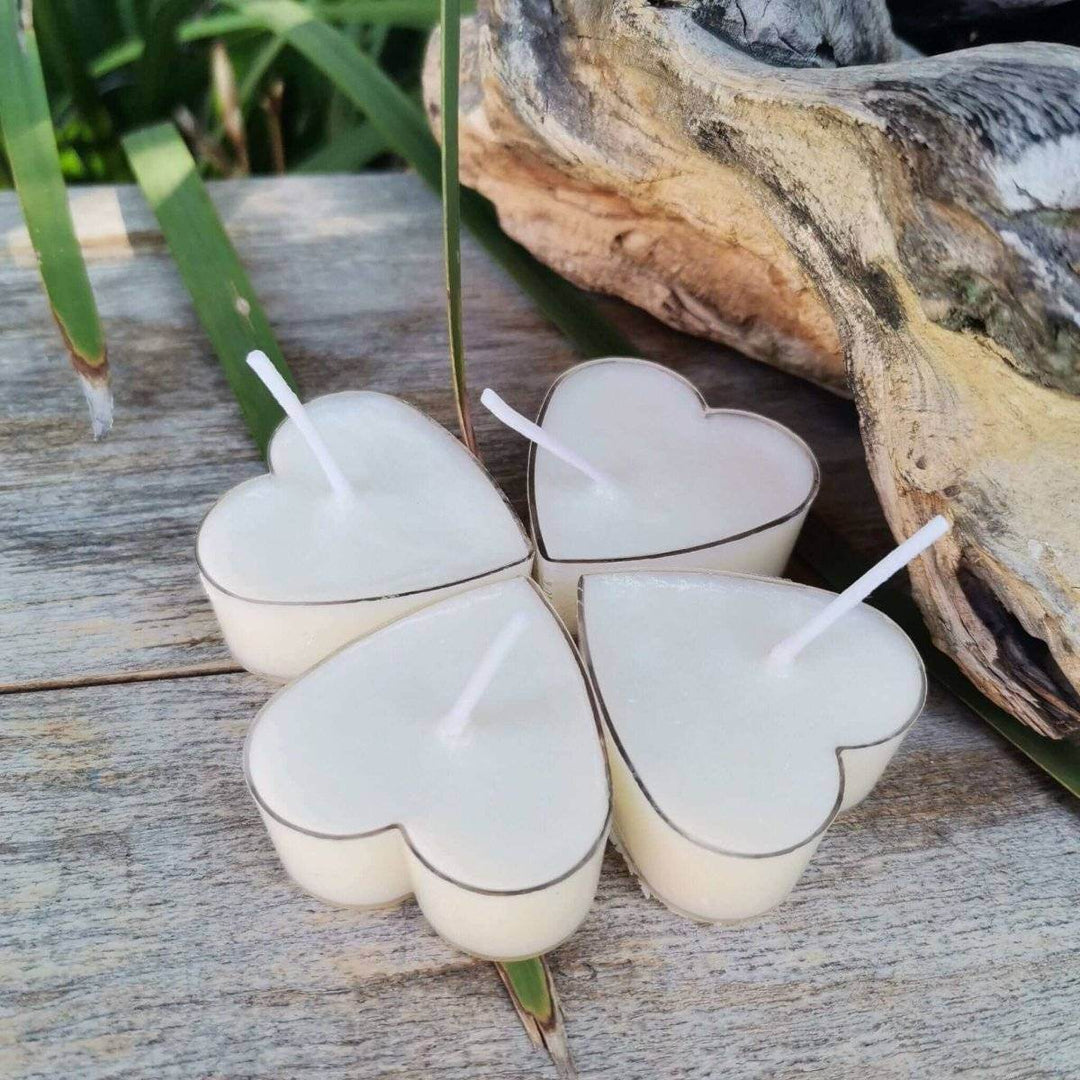 Heart-Shaped Soy Tealight Candle – Vegan, Moisturizing & Eco-Friendly - JUSTBLiSS Naturals