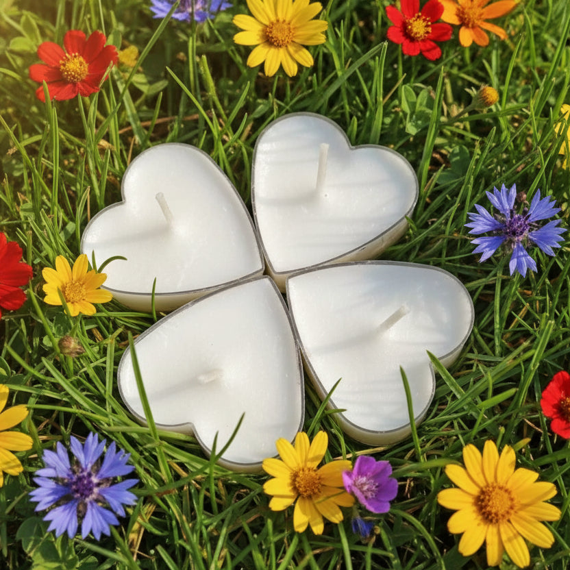 Heart-Shaped Soy Tealight Candle – Vegan, Moisturizing & Eco-Friendly - JUSTBLiSS Naturals