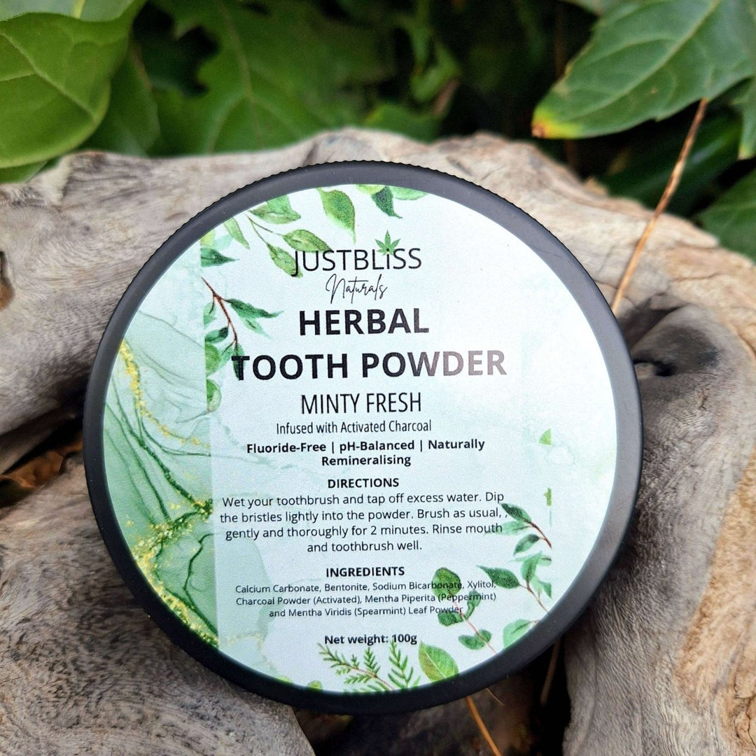 Herbal Tooth Powder – Minty Fresh, Fluoride-Free Natural Whitening - JUSTBLiSS Naturals