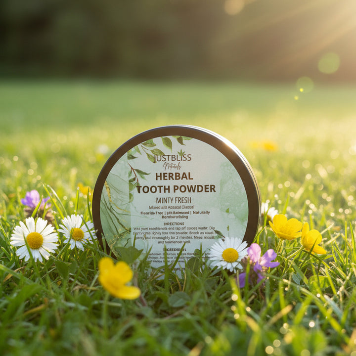 Herbal Tooth Powder – Minty Fresh, Fluoride-Free Natural Whitening - JUSTBLiSS Naturals
