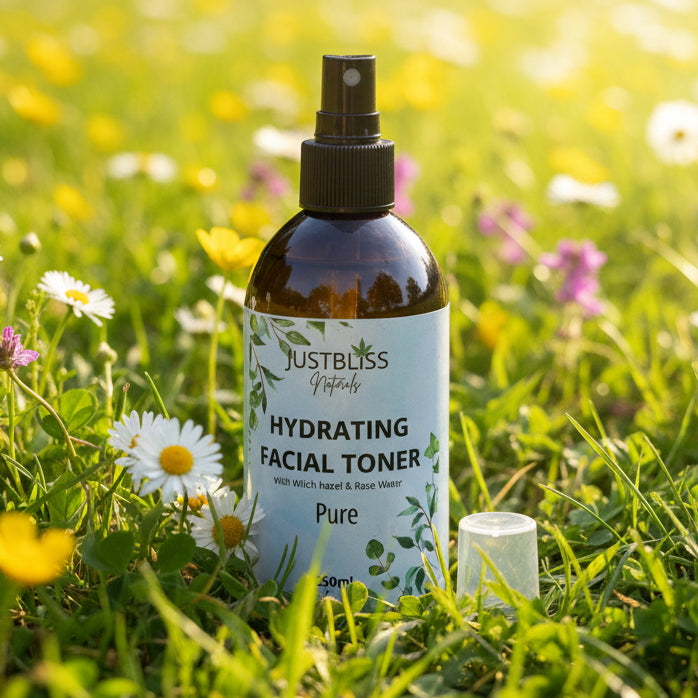 Hydrating Facial Toner with Aloe Vera &amp; Rose Water – Gentle, Plant-Based Glow - JUSTBLiSS Naturals