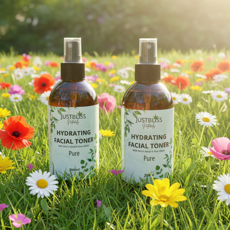 Hydrating Facial Toner with Aloe Vera &amp; Rose Water – Gentle, Plant-Based Glow - JUSTBLiSS Naturals