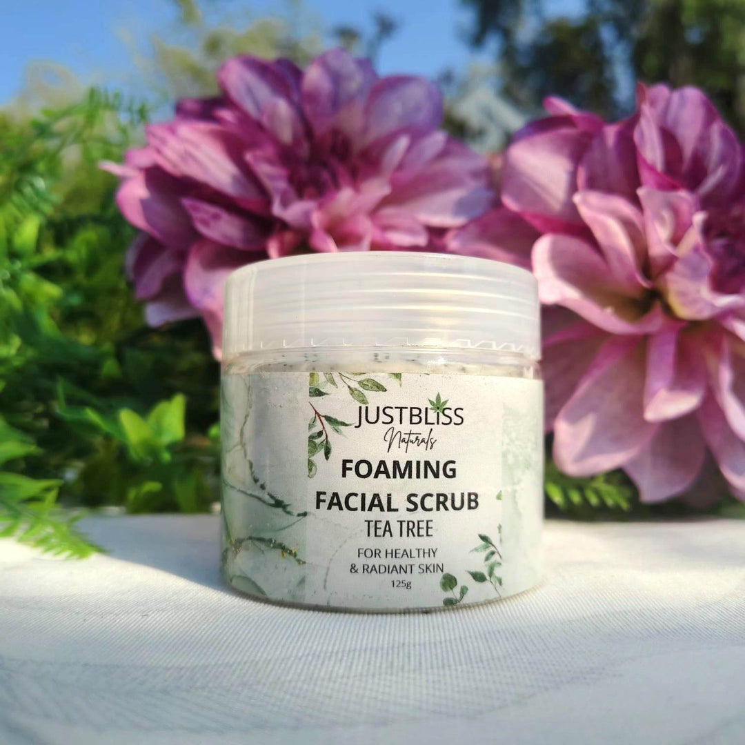 Tea Tree & Mint Facial Scrub – Purifying Exfoliant for Acne-Prone Skin - JUSTBLiSS Naturals