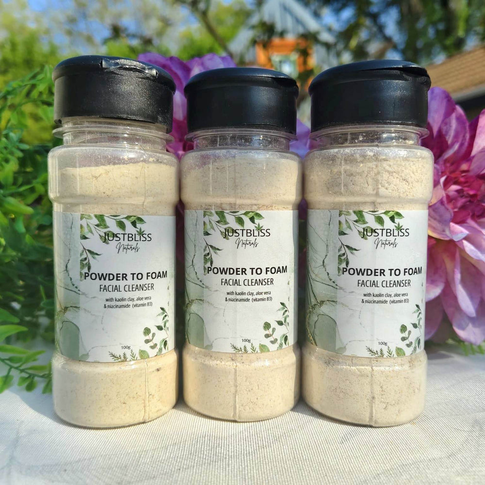 Powder-to-Foam Facial Cleanser (100ml) – Gentle, Preservative-Free Glow - JUSTBLiSS Naturals