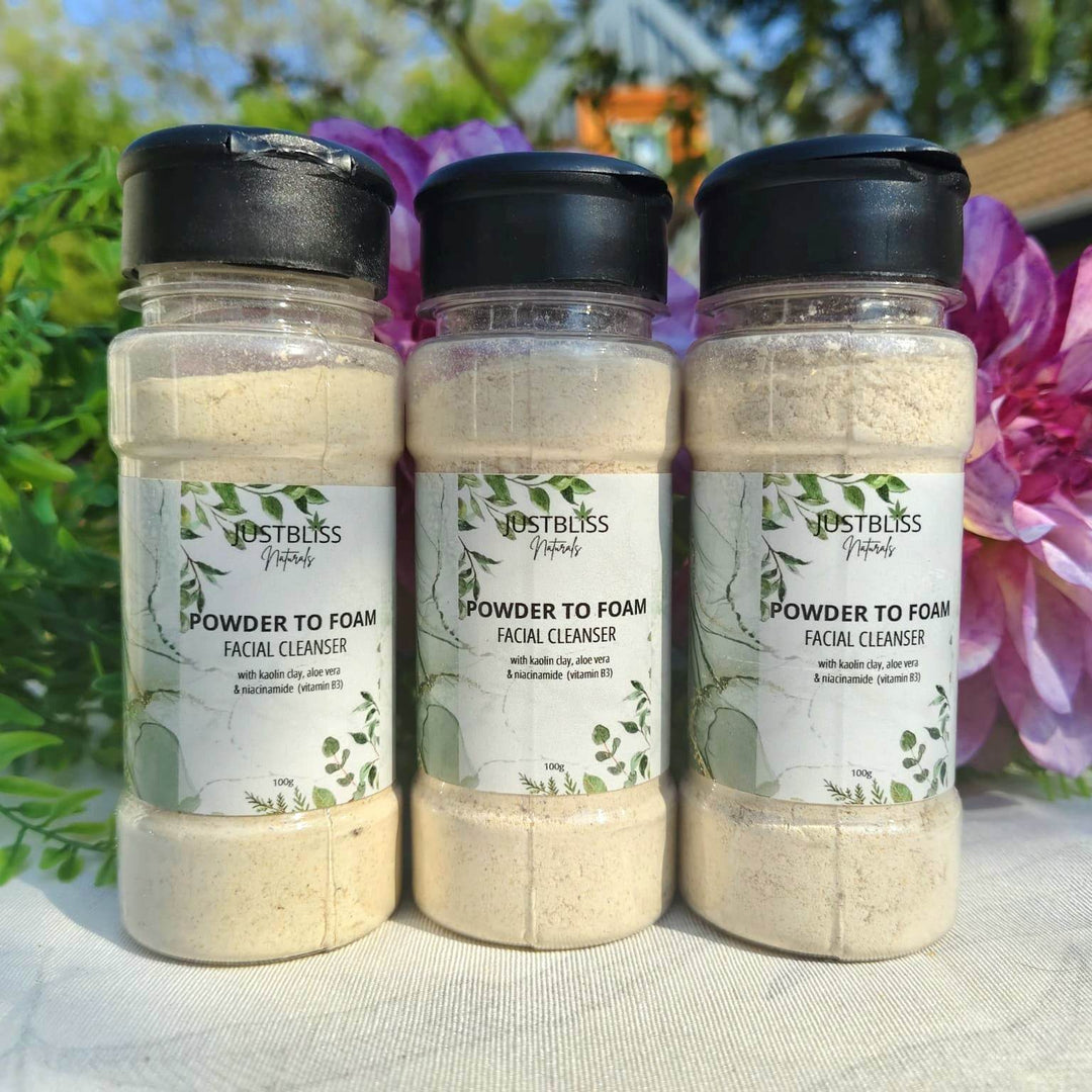 Powder-to-Foam Facial Cleanser (100ml) – Gentle, Preservative-Free Glow - JUSTBLiSS Naturals