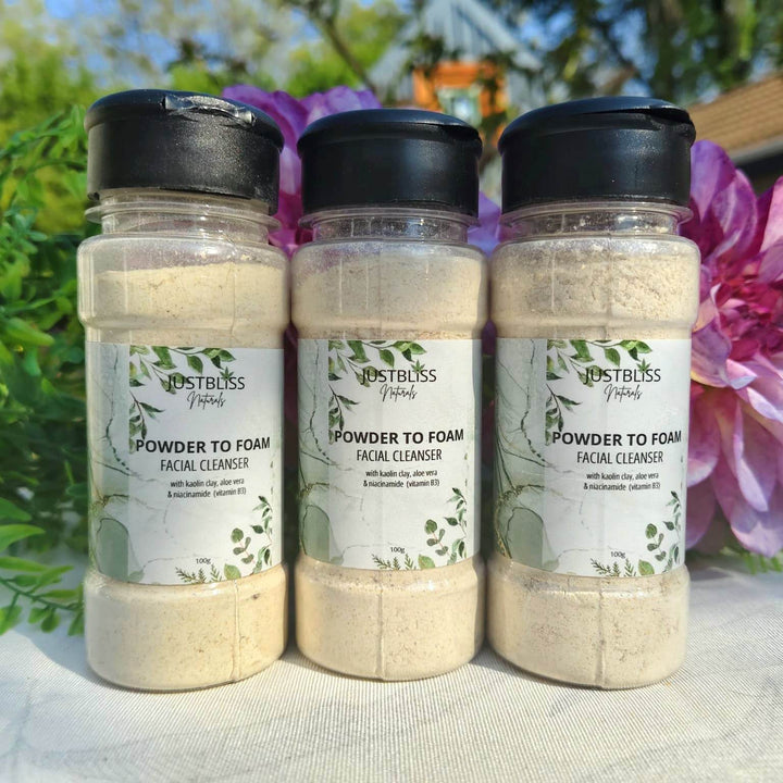 Powder-to-Foam Facial Cleanser (100ml) – Gentle, Preservative-Free Glow - JUSTBLiSS Naturals
