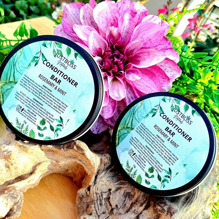 Nourishing Hair Conditioner Bar in Tin – Zero Waste, Plant-Based Care - JUSTBLiSS Naturals