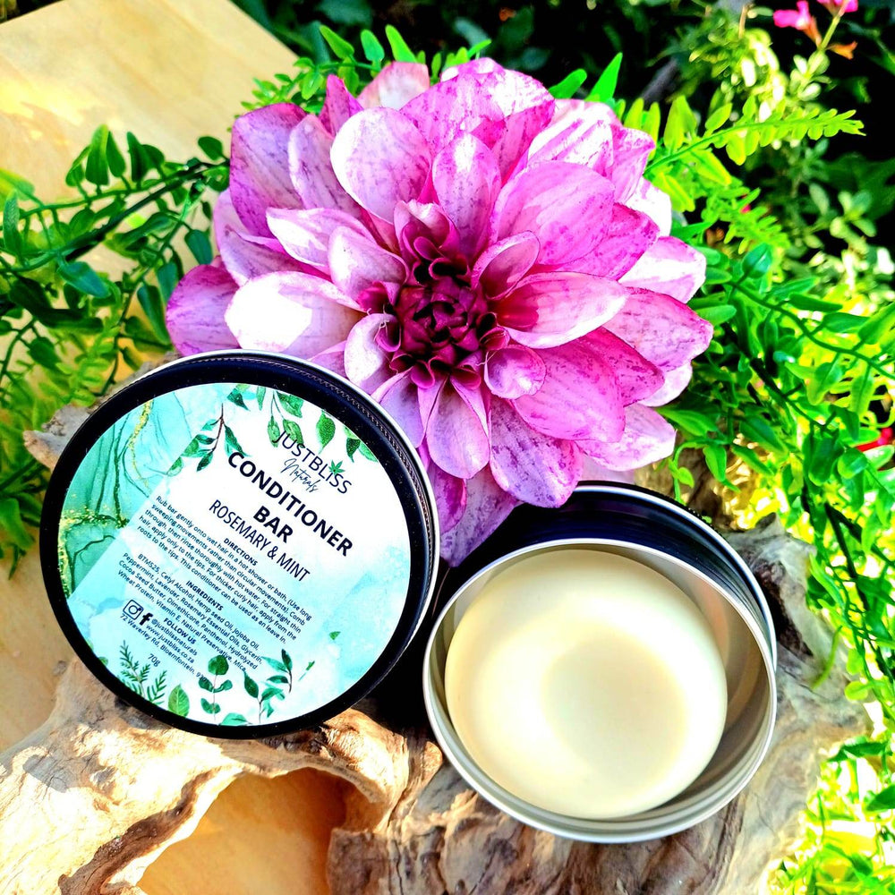Nourishing Hair Conditioner Bar in Tin – Zero Waste, Plant-Based Care - JUSTBLiSS Naturals