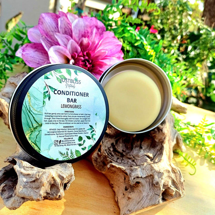 Nourishing Hair Conditioner Bar in Tin – Zero Waste, Plant-Based Care - JUSTBLiSS Naturals