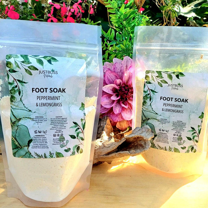 Peppermint & Lemongrass Foot Soak – Revitalizing Foot Care by JUSTBLiSS - JUSTBLiSS Naturals