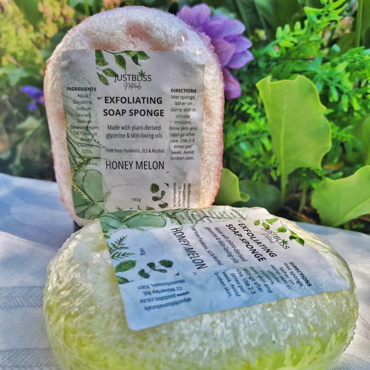 Exfoliating Soap Sponge – Plant-Based Glycerin Cleanser for Smooth Skin - JUSTBLiSS Naturals