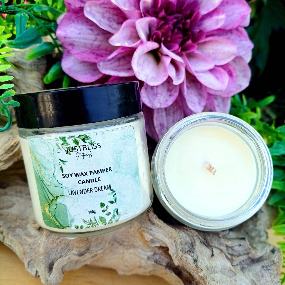 Pamper Soy Massage Candle 100ml – Multi-Use, Natural Scents - JUSTBLiSS Naturals