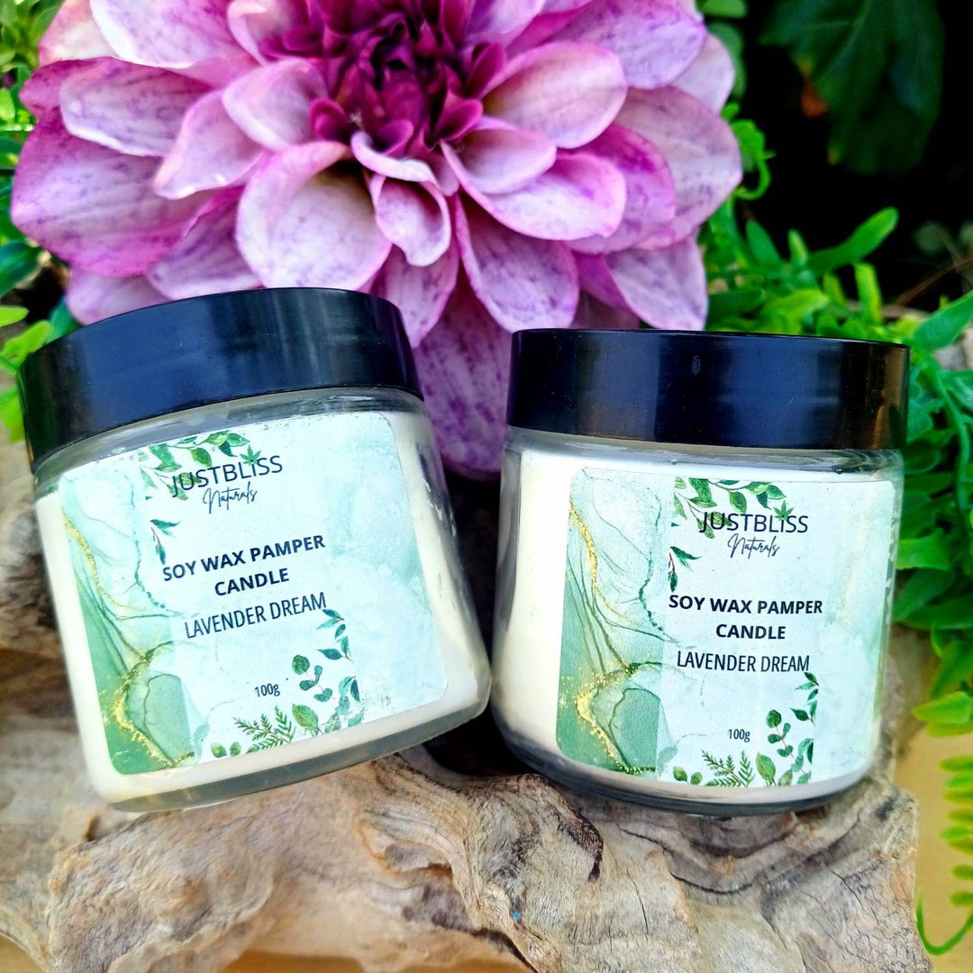 Pamper Soy Massage Candle 100ml – Multi-Use, Natural Scents - JUSTBLiSS Naturals