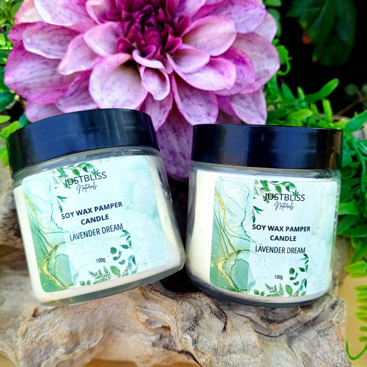 Pamper Soy Massage Candle 100ml – Multi-Use, Natural Scents - JUSTBLiSS Naturals