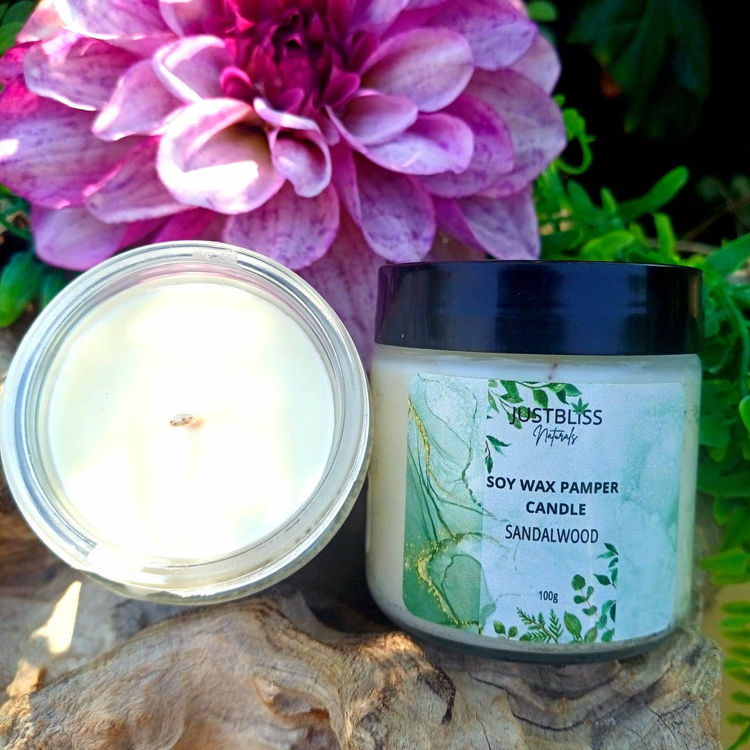 Pamper Soy Massage Candle 100ml – Multi-Use, Natural Scents - JUSTBLiSS Naturals