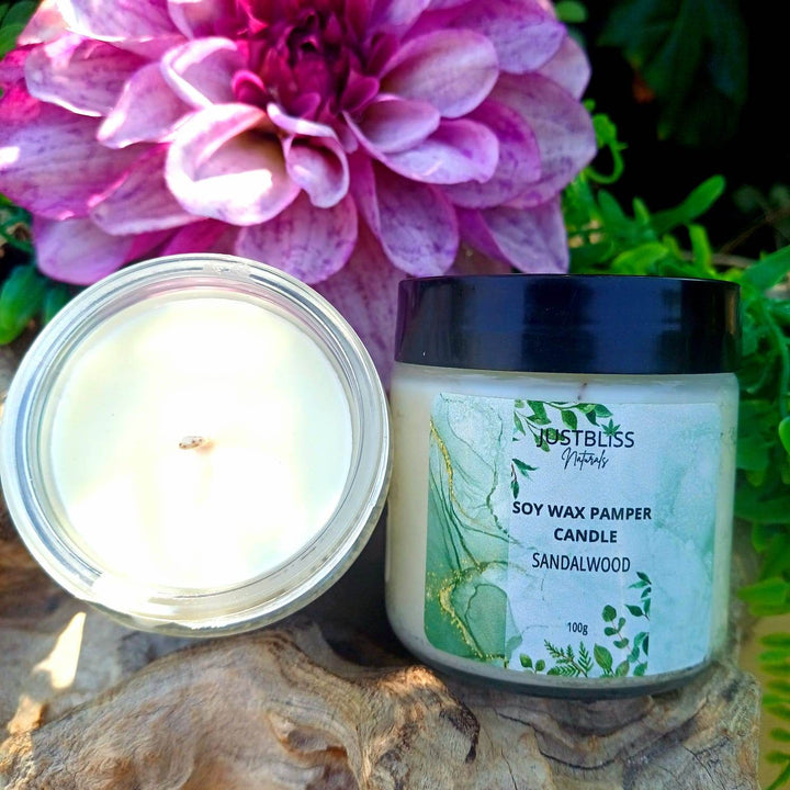 Pamper Soy Massage Candle 100ml – Multi-Use, Natural Scents - JUSTBLiSS Naturals
