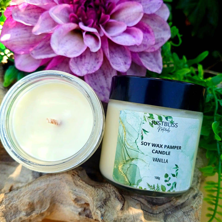 Pamper Soy Massage Candle 100ml – Multi-Use, Natural Scents - JUSTBLiSS Naturals