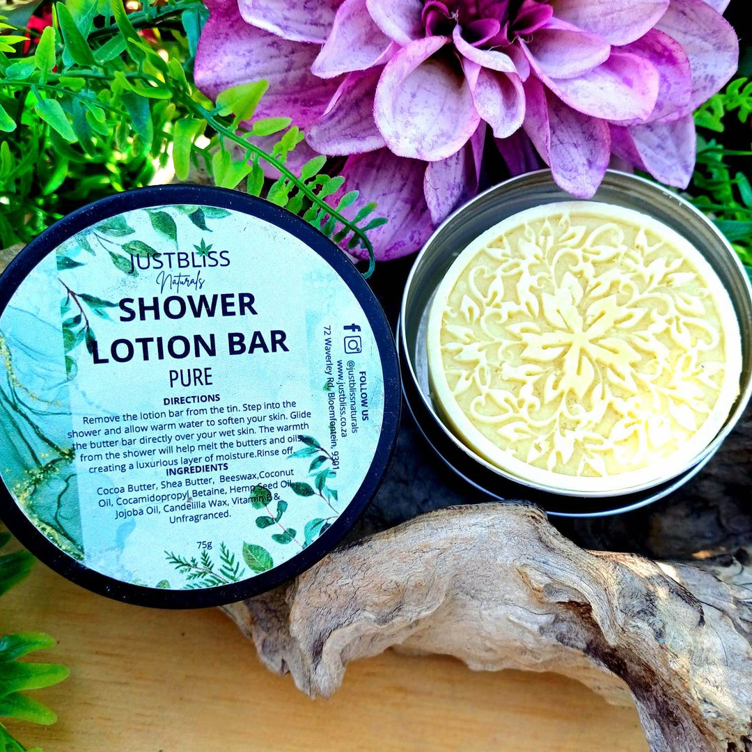 BATH & SHOWER: Pure Shower Lotion Bar - Hydrate, Nourish & Smooth Skin - JUSTBLiSS Naturals