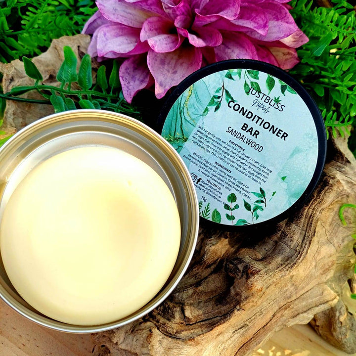 Nourishing Hair Conditioner Bar in Tin – Zero Waste, Plant-Based Care - JUSTBLiSS Naturals