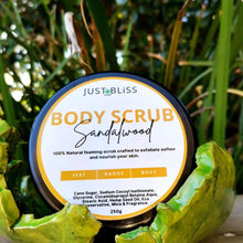 Load image into Gallery viewer, JUSTBLISS: BODY SCRUB: sandalwood (250g)
