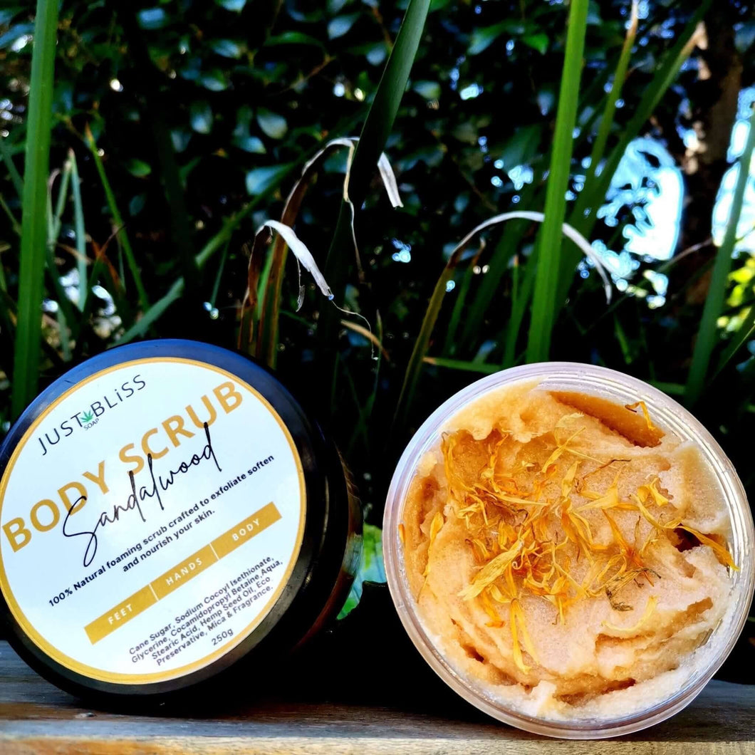 JUSTBLISS: BODY SCRUB: sandalwood (250g)
