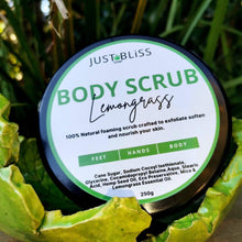 Load image into Gallery viewer, JUSTBLISS: BODY SCRUB: lemongrass (250g)
