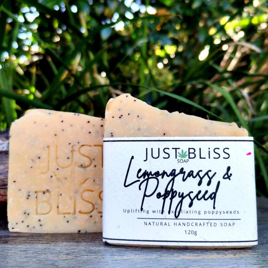 JUSTBLISS: SOAP BAR: Lemongrass & Poppyseed