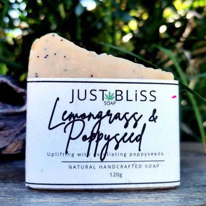 JUSTBLISS: SOAP BAR: Lemongrass & Poppyseed