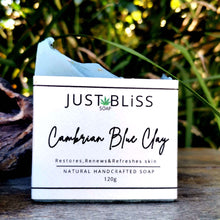 Load image into Gallery viewer, JUSTBLISS: SOAP BAR: Cambrian Blue Clay. Facial and Body
