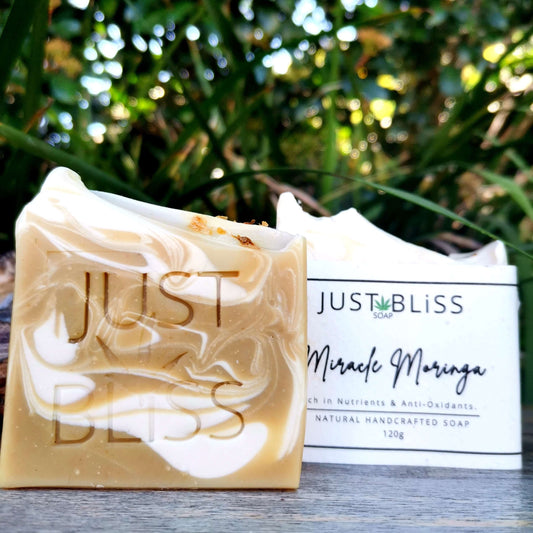 JUSTBLISS: SOAP BAR: Miracle Moringa. For Mature Skin