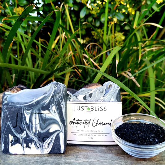 JUSTBLISS: SOAP BAR: Acivated Charcoal. Facial and Body