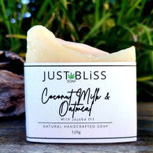 Load image into Gallery viewer, JUSTBLISS: SOAP BAR: Coconut Milk &amp; Oatmeal. For Sensitive Skin.
