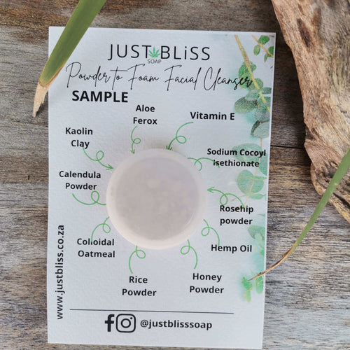 JUSTBLISS: FACIAL CLEANSER POWDER TO FOAM: Sample - 10ml