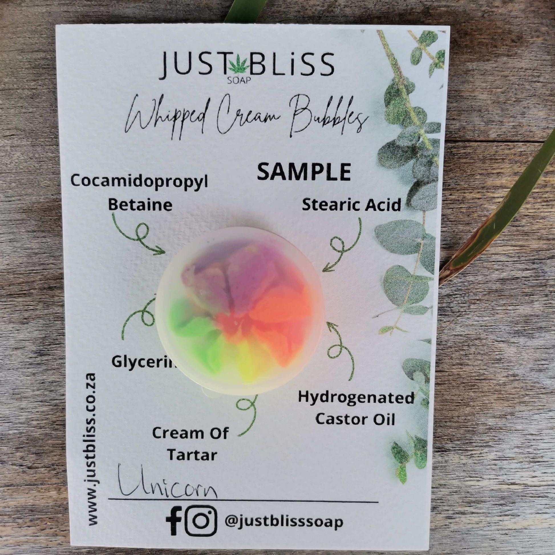 JUSTBLISS: WHIPPED CREAM BUBBLES: Sample Unicorn-10ml