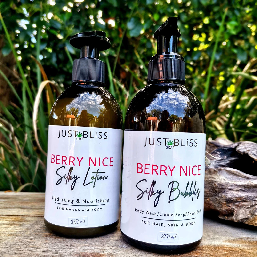 JUSTBLISS: COMBO HAND WASH & LOTION: Berry nice (250ml)