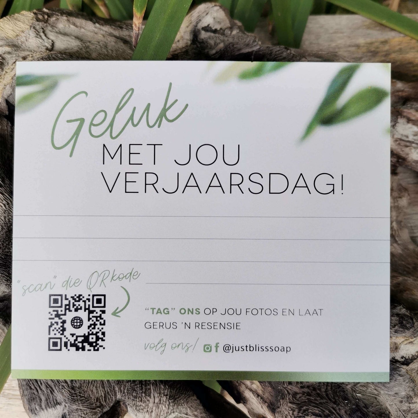 JustBliss: Birthday card: Pre-printed Afrikaans