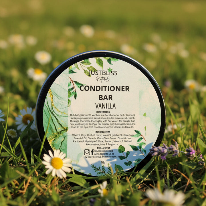 Nourishing Hair Conditioner Bar in Tin – Plant-Based, Zero Waste Care - JUSTBLiSS Naturals
